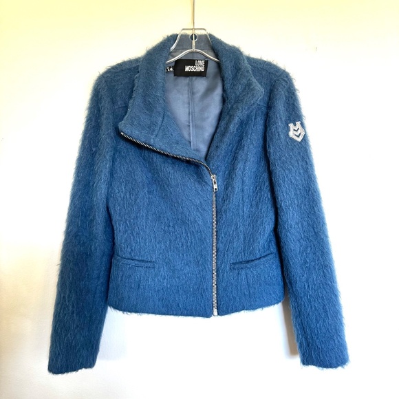 Love Moschino Blue Jacket, Size 4 (IT 40) - Picture 1 of 5